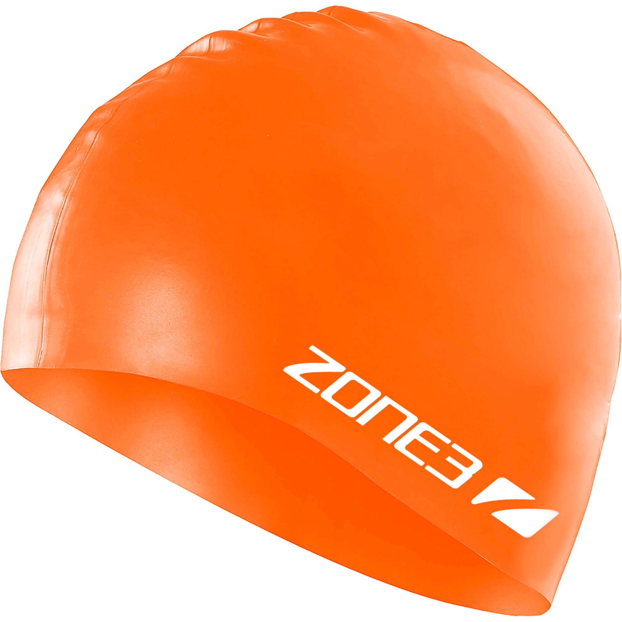 Zone3 Silicone Swim Cap, orange/weiß