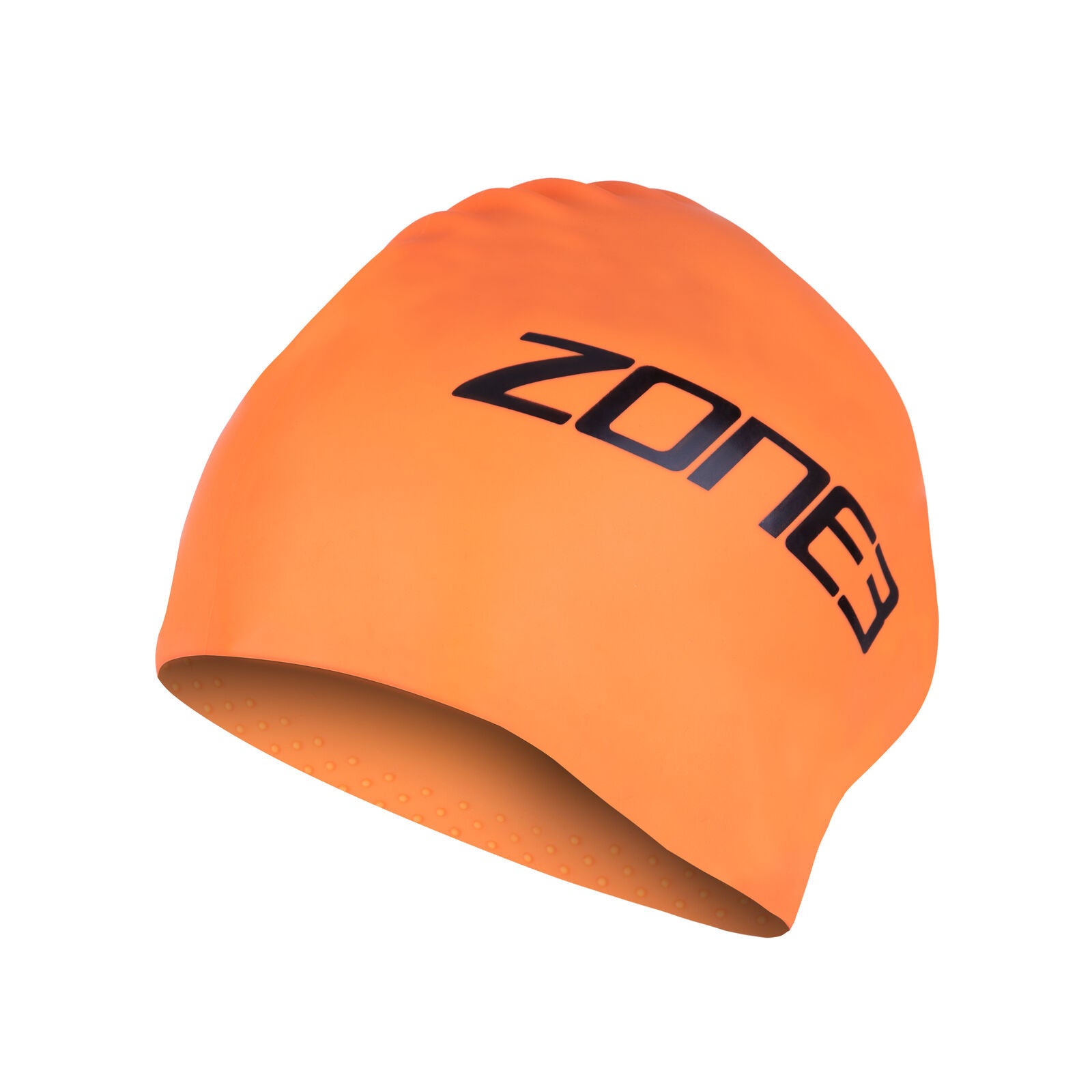 Zone3 Silicone Extra Long Hair Swim Cap, orange/schwarz