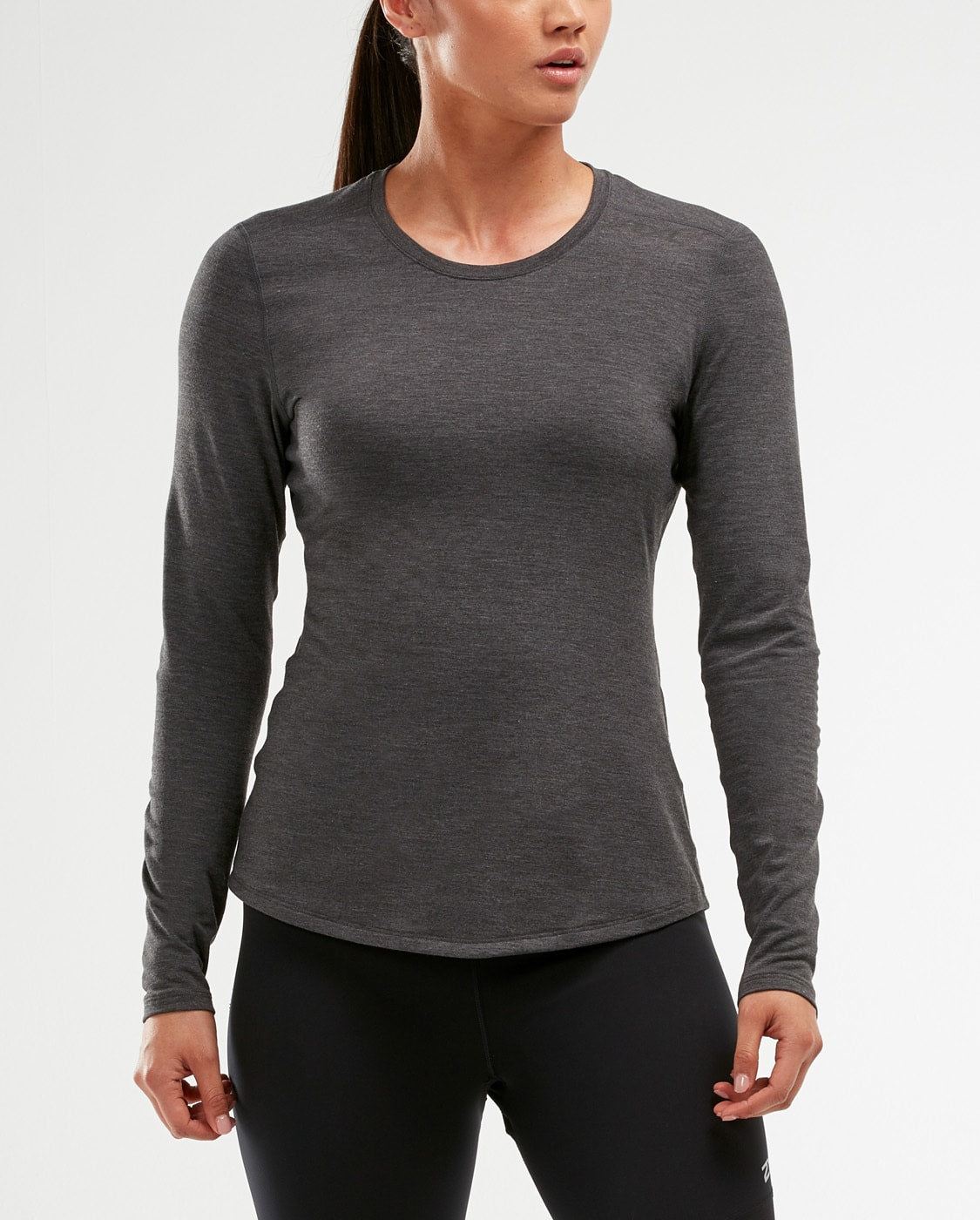 2XU HEAT Longsleeve, Damen, Charcoal Marle