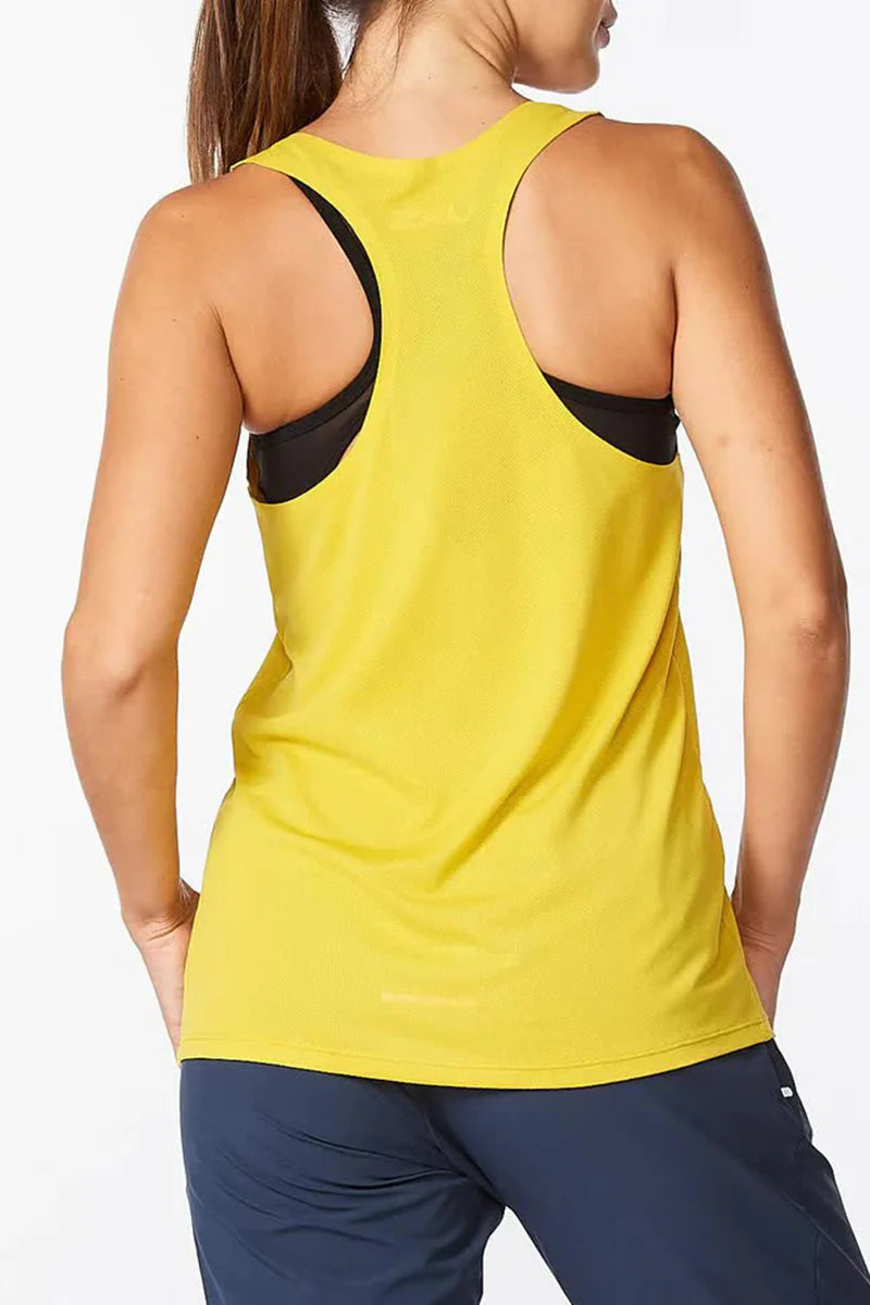 2XU Light Speed Tech Singlet, Damen, Electric Sulpher/Sulpher Reflective