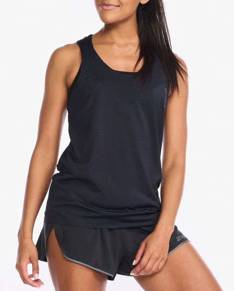 2XU Light Speed Tech Singlet, Damen, Electric Black/Black Reflective