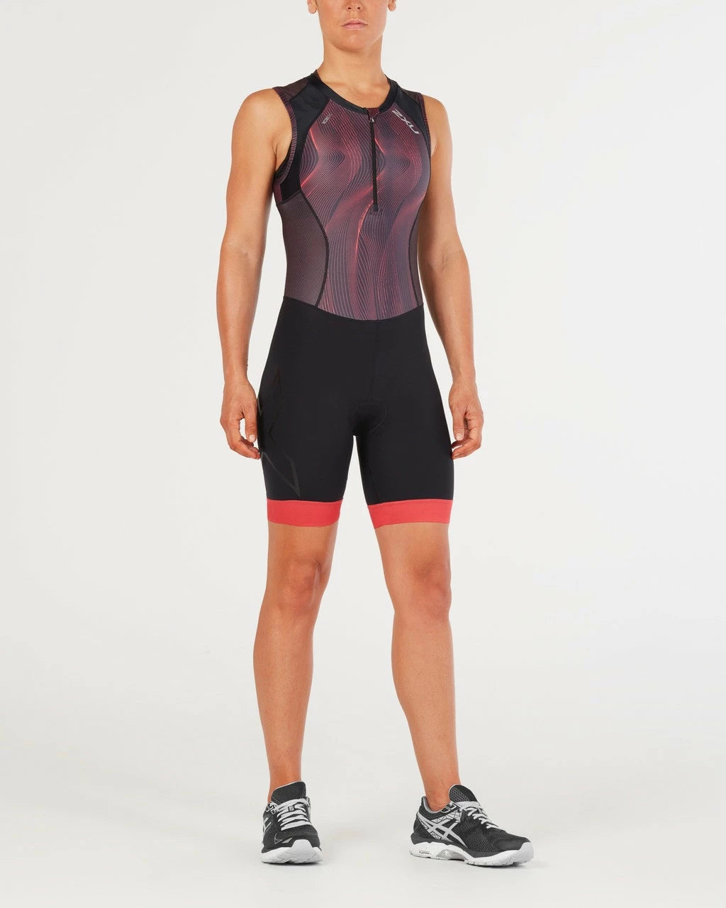 2XU Compression TriSuit, Damen, Black/Vertical Curve Watermelon