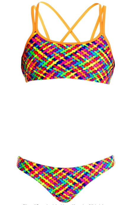 Way Funky Funkita, Criss Cross Two Piece Basket Case, Zweiteiler-Badeanzug, Kinder