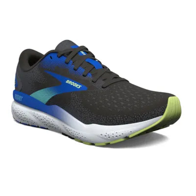 Brooks Ghost 16, Laufschuhe, Herren, Black/Cobalt/Neo Yellow