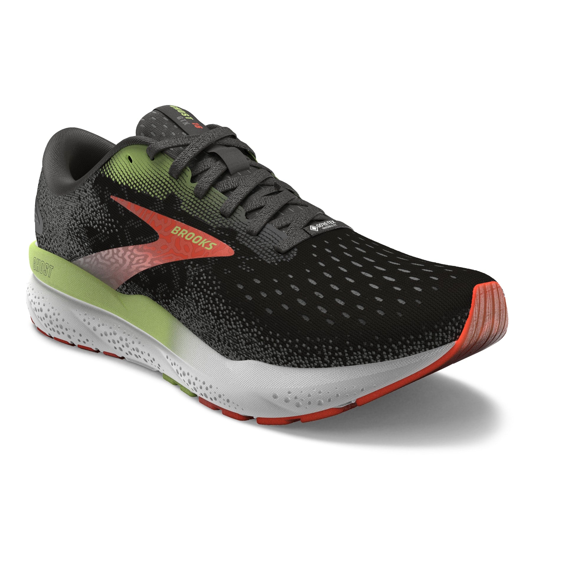 Brooks Ghost 14 GTX, men, black/backed pearl/high risk red, black/red