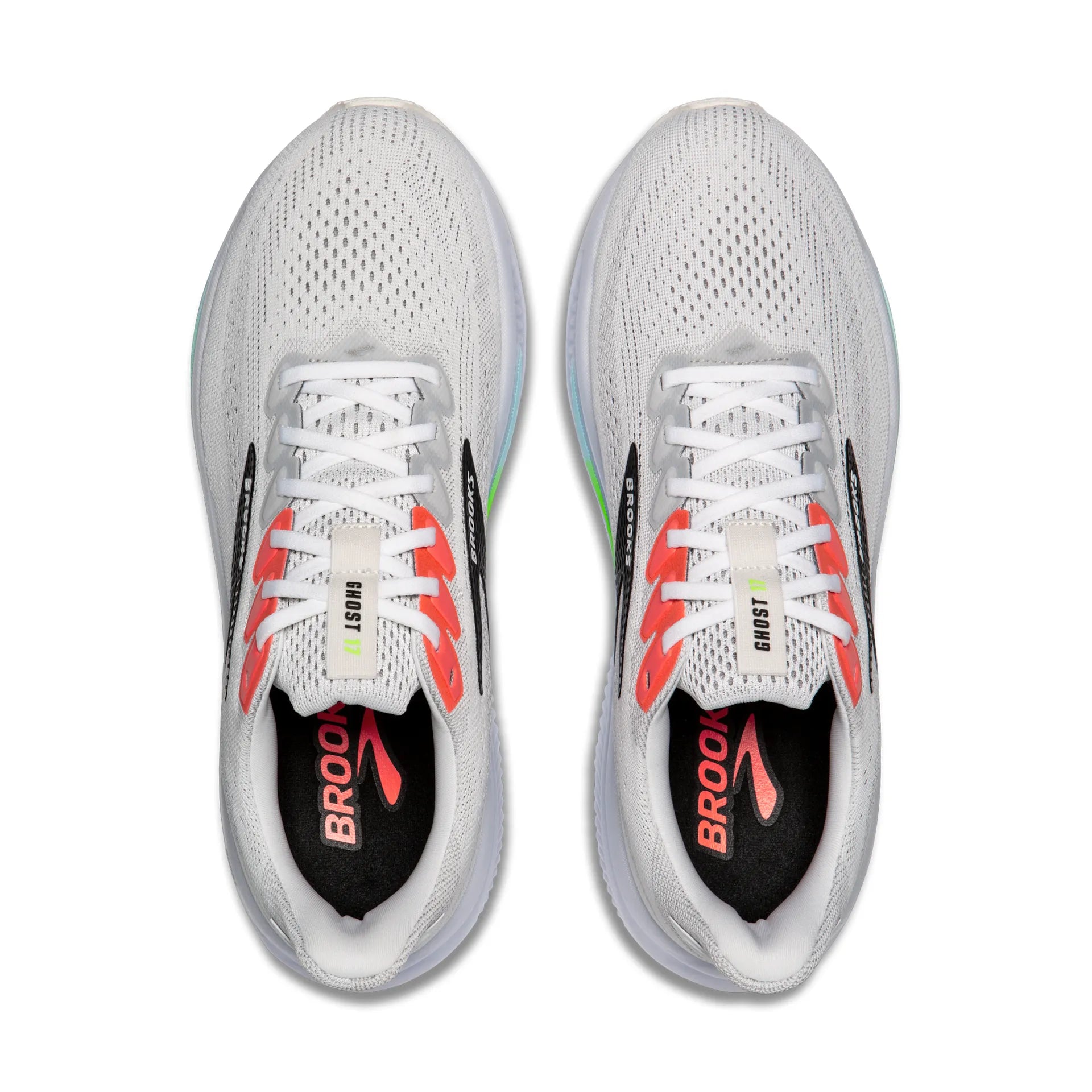 Brooks Ghost 17, Laufschue, Herren, White/Pink Clay/Gecko