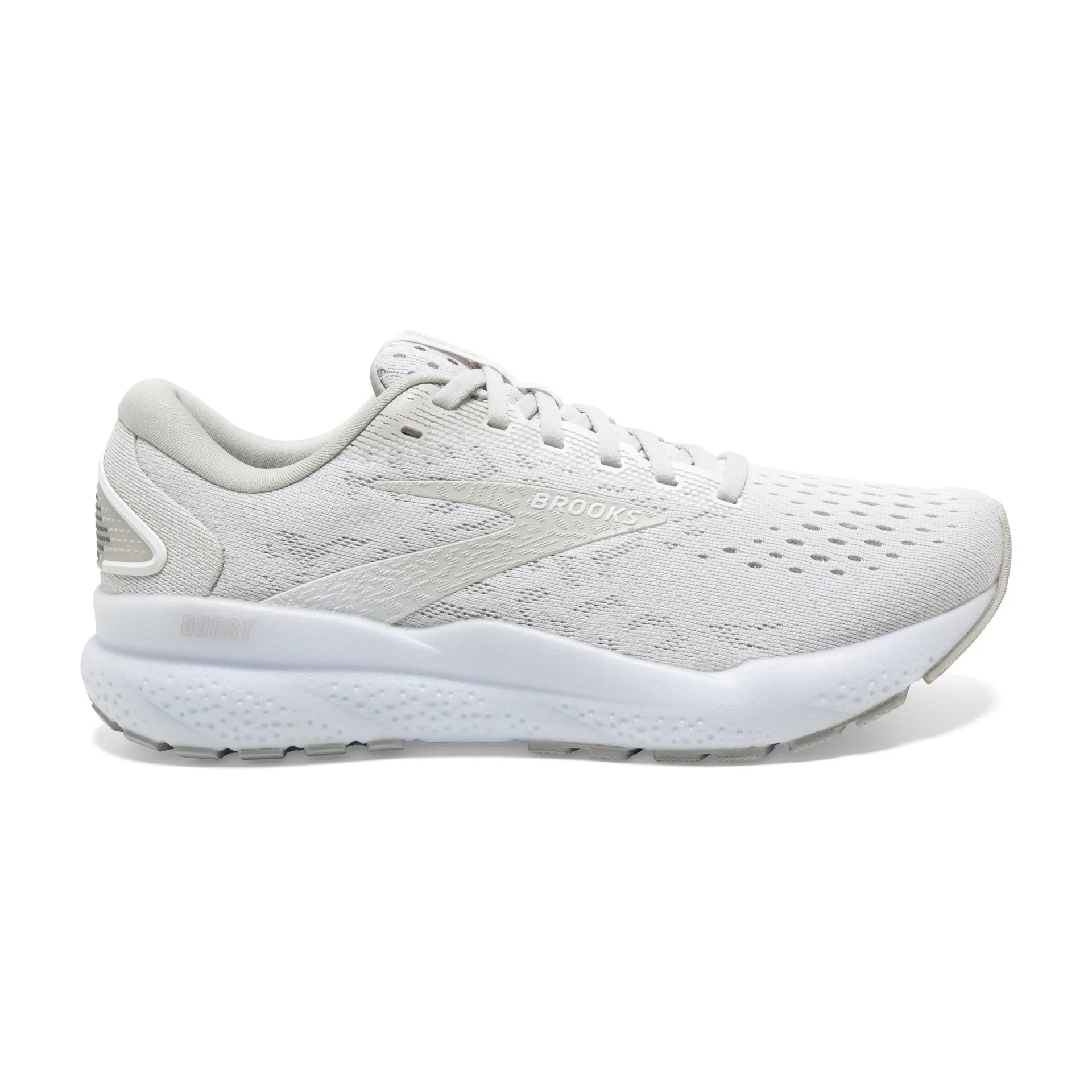 Brooks Ghost 16, Laufschuh, Damen, White/White/Grey