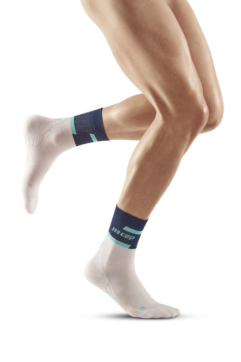 CEP The Run Compression Socks - Mid Cut, Herren, blue/off white
