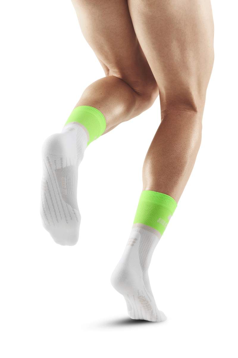 CEP The Run Compression Socks - Mid Cut, Herren, grün/weiß