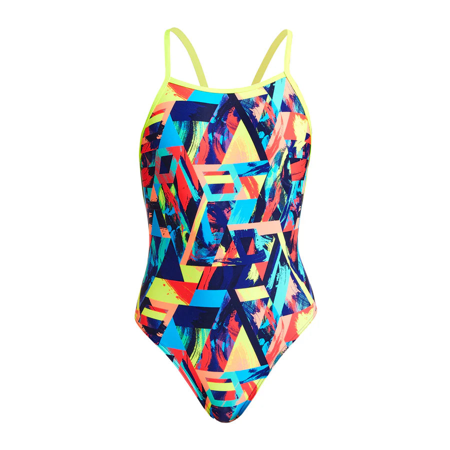 Way Funky Funkita, Diamond Back One Piece Blocked Bars, Badeanzug, Kinder