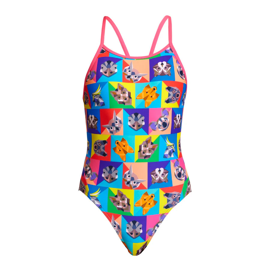 Way Funky Funkita, Diamond Back One Piece Rat Pack, Badeanzug, Kinder