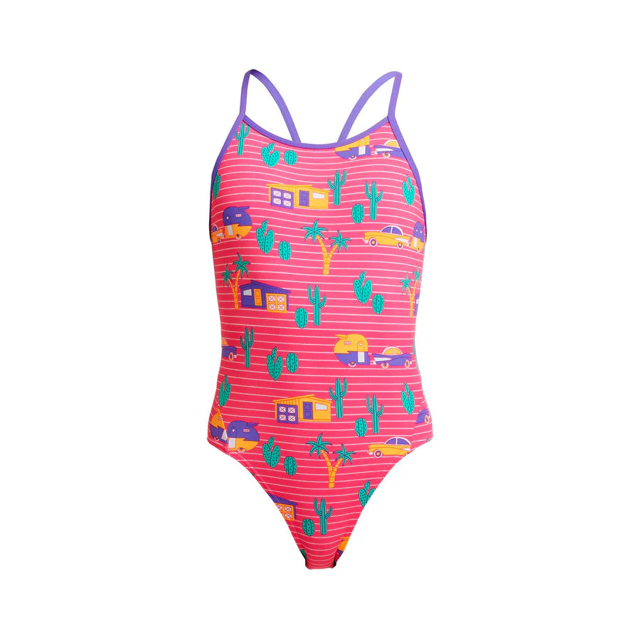 Way Funky Funkita Diamond Back One Piece Pinky Palm, Badeanzug, Kinder