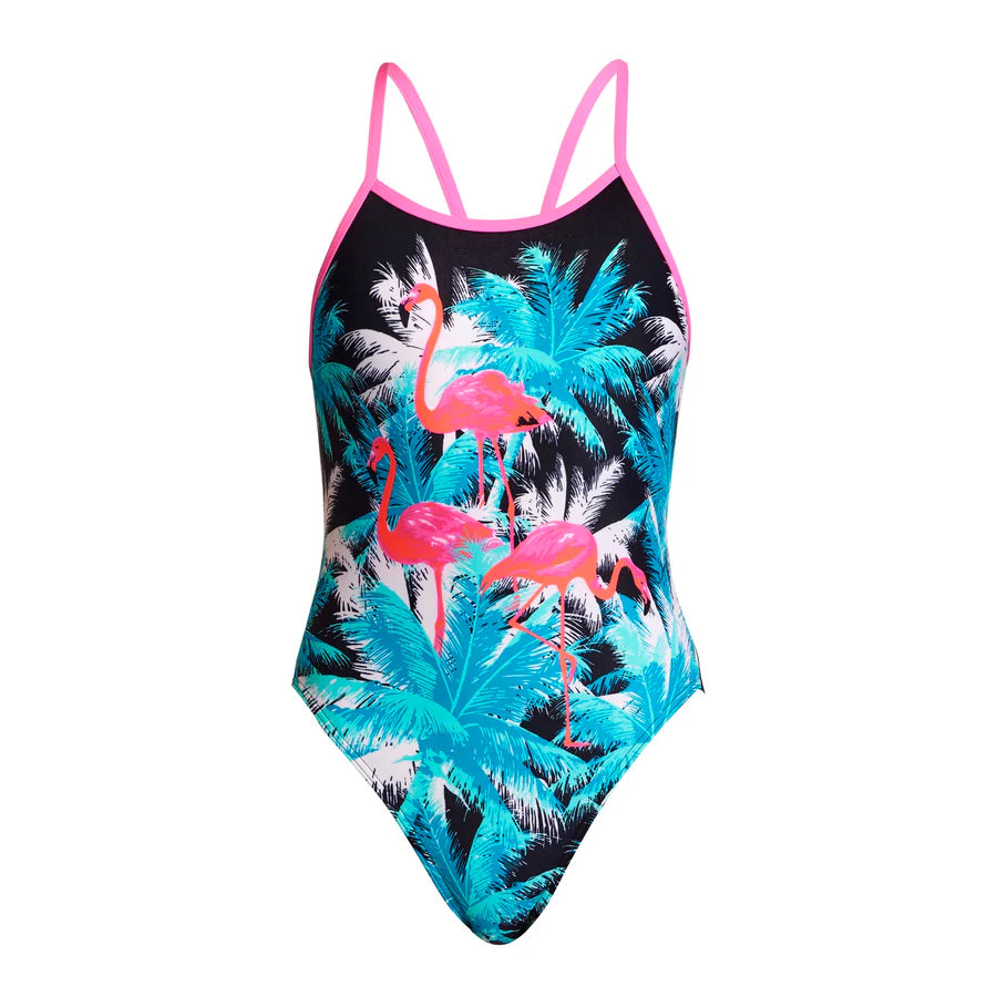 Way Funky Funkita, Single Strap One Piece Flamingo Night, Badeanzug, Kinder