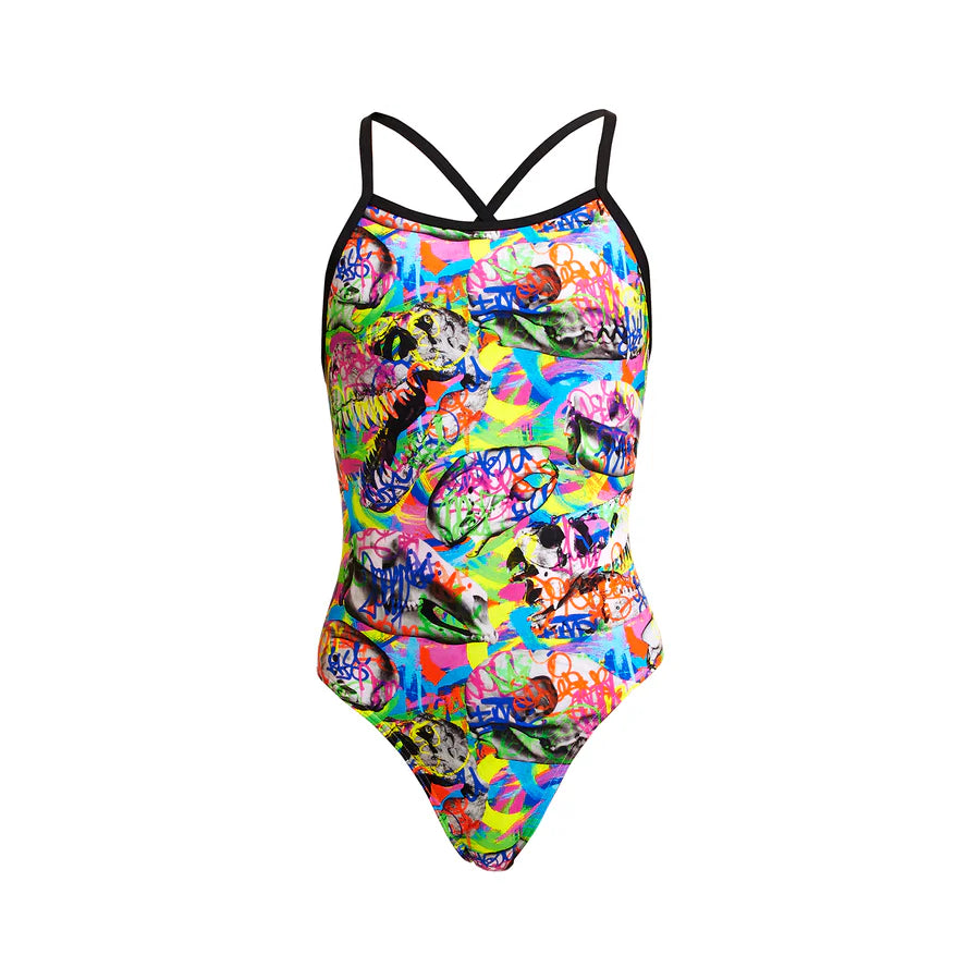 Way Funky Funkita, Tie Me Tight One Piece Fossil Fuel, Badeanzug, Kinder