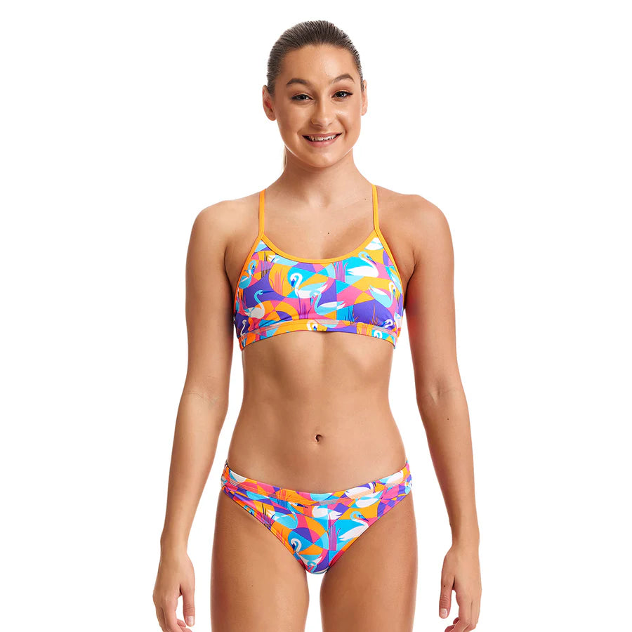 Way Funky Funkita, Eco Racerback Two Piece Swim Swan, Zweiteiler-Badeanzug, Kinder