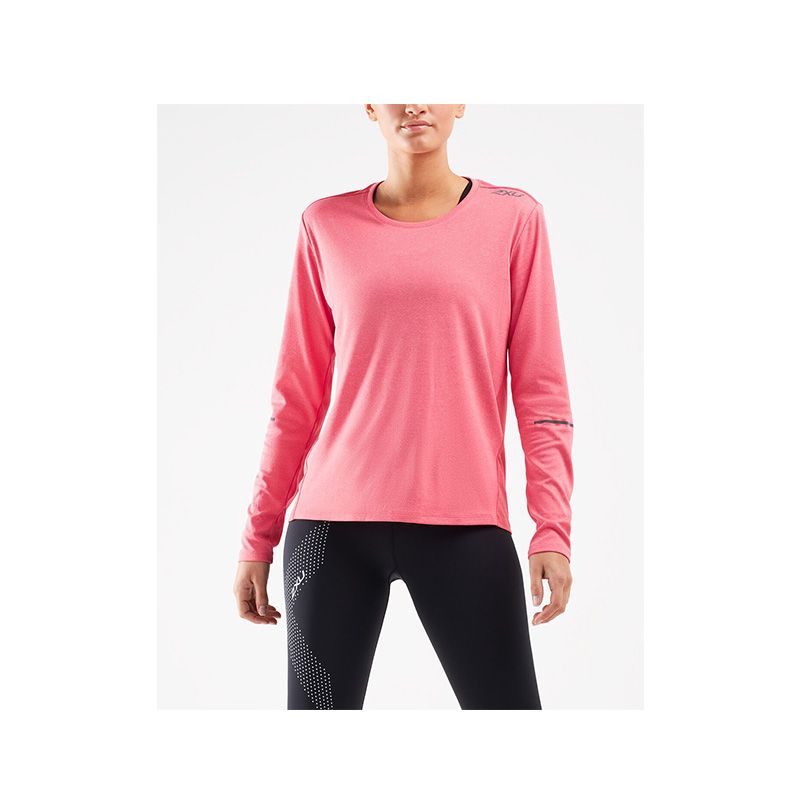 2XU XVENT Longsleeve, Damen, Pink Lift/Silver Reflective