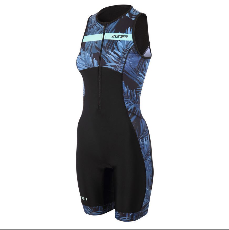 Zone3 Activate Plus Tropical Palm Trisuit Kurzarm Damen