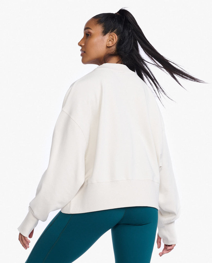 2XU Form Wide Hem Crew, Damen, Off White/Off White