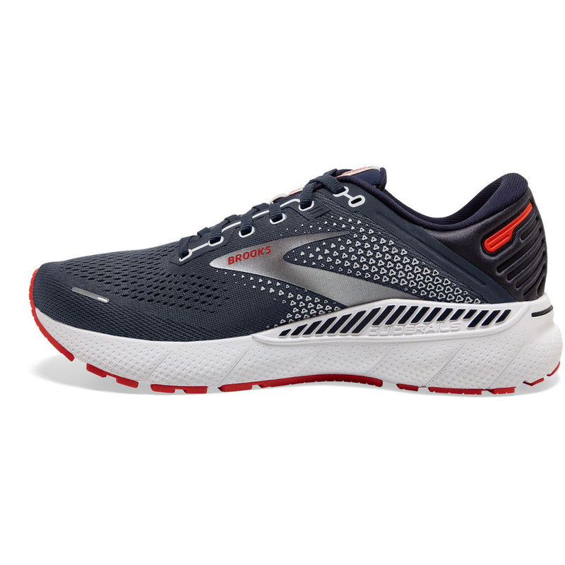 Brooks Adrenaline GTS 22, Herren, peacoat/india ink/grenadine, graublau/orange