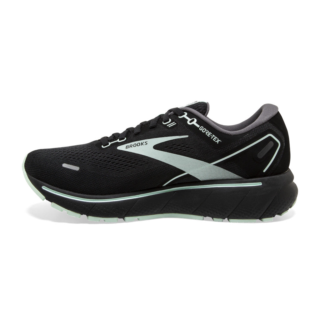 Brooks Ghost 14 GTX, Damen, black/blackened pearl/aquaglass, schwarz/aqua