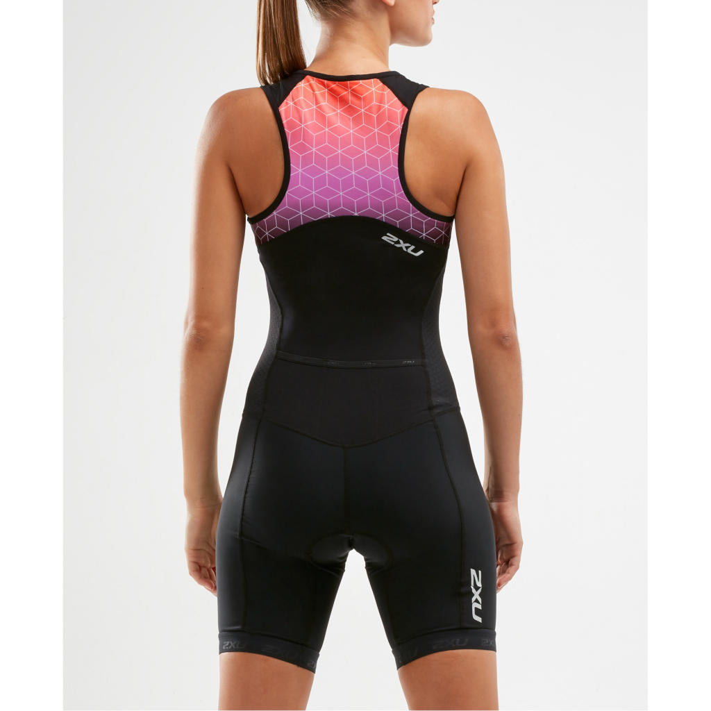 2XU Active TriSuit, Damen, Black/Sunset Ombre