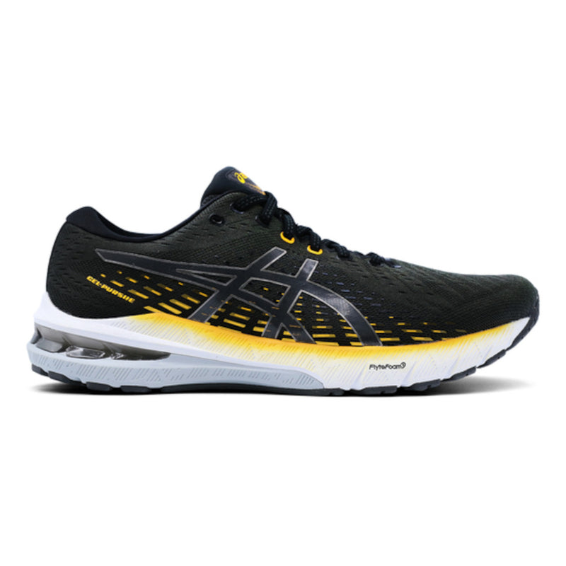 Asics Gel-Pursue 8, Herren, black/gunmetal, dunkelgrau/weiß/gelb