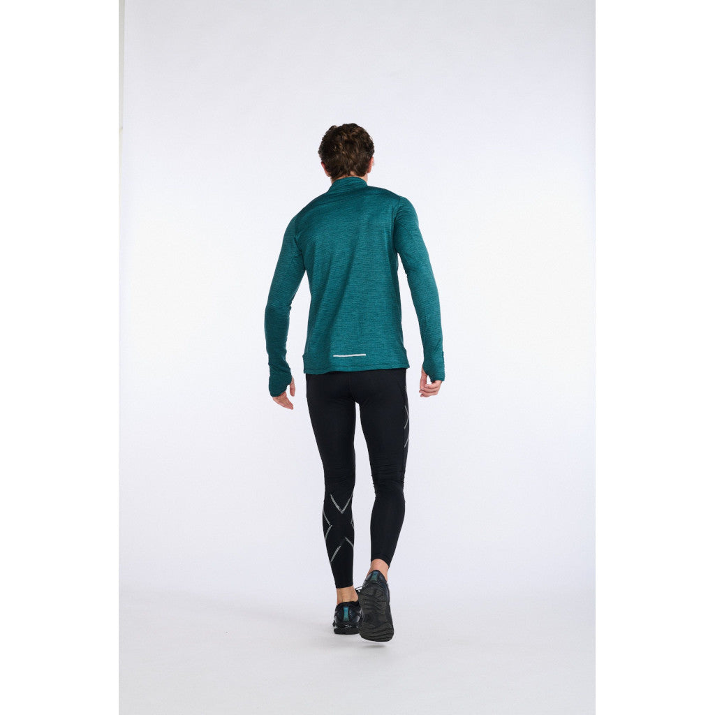 2XU Ignition 1/4 Zip, Longsleeve, Herren, Deep Jade/Silver Reflective