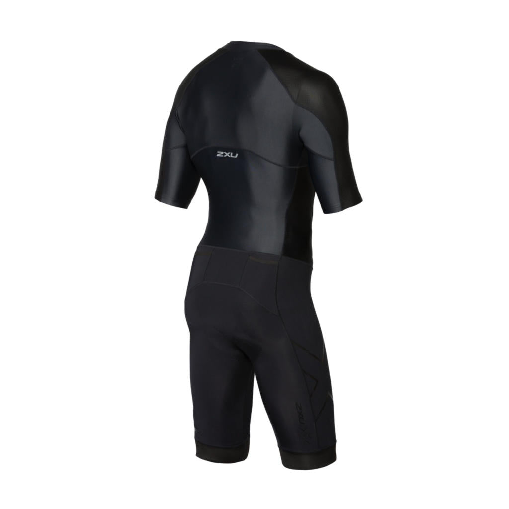 2XU Compression Full Zip Sleeved TriSuit, Herren, schwarz/schwarz